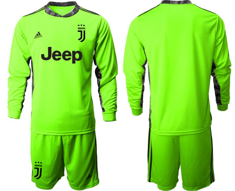 Men 2020-2021 club Juventus FC fluorescent green goalkeeper long sleeve Soccer Jerseys->juventus jersey->Soccer Club Jersey